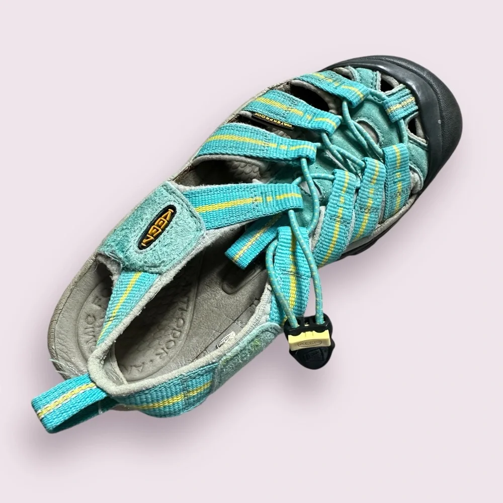 Women’s Keen Waterproof Hiking Sandals Turquoise And Yellow Size 6.5 - Picture 7 of 11